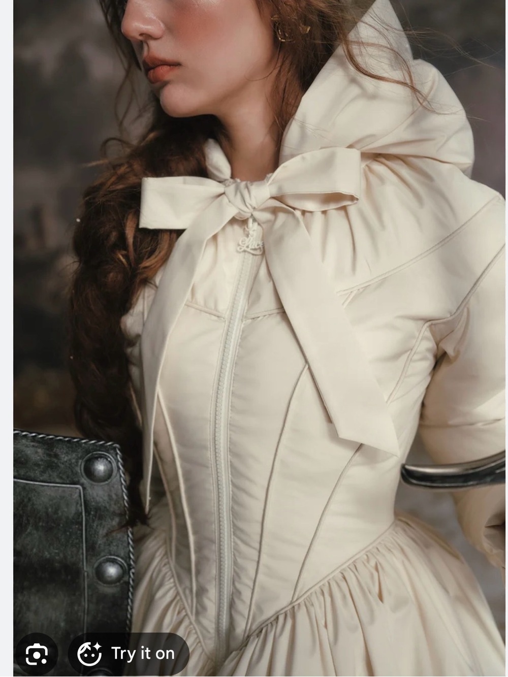 LaceMade Black Warrior Down Coat (Black) - Picture 8 of 10
